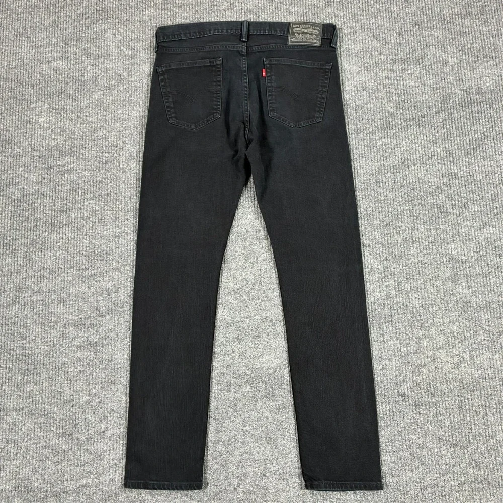 Levi's Mens Slim Straight Jeans Size 33x32 Black Denim Stretch Mid Rise Casual